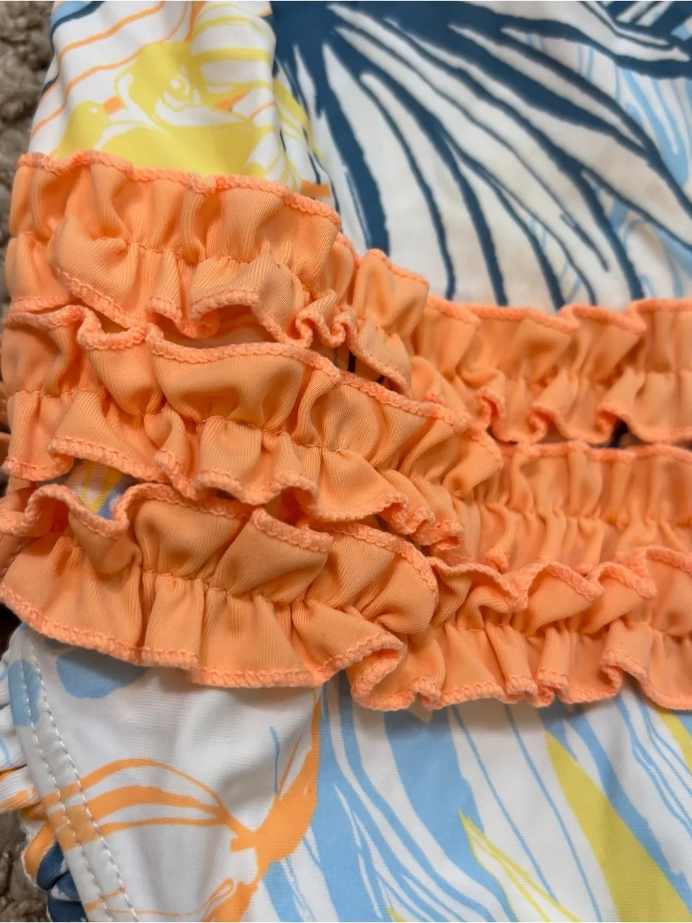 Baby Girl RuffleButts One Piece‎ Rash Guard Swim Suit Size 6-12 Months